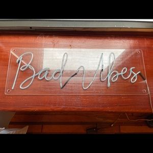 Neon “Bad Vibes” Sign with 2 Modes